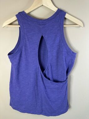 CALIA SMALL Purple Open Back Yoga Tank Top - P2P 18”